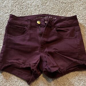 American Eagle Outfitters Women's Dark Red Jean Shorts